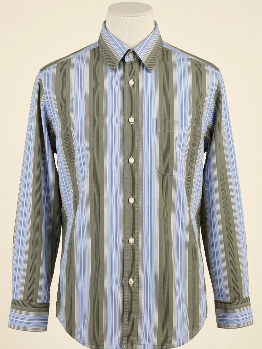 JOE Joseph Abboud Blue Gray Striped Long Sleeve Button Down Shirt Medium